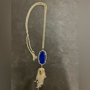 Kendra Scott Rayne Gold Long Pendant - Cobalt Blue